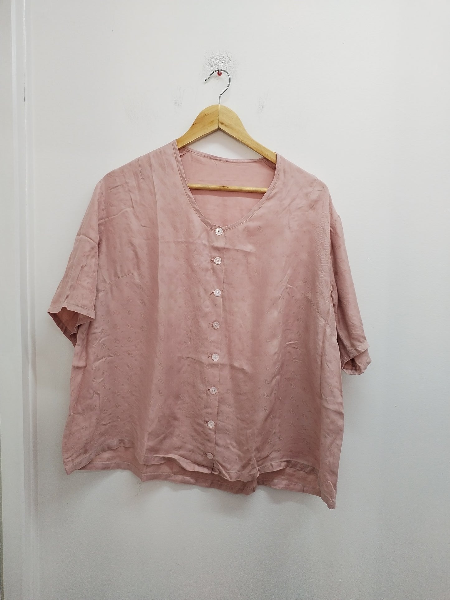 Chemise manches courtes rose pâle Taille XL