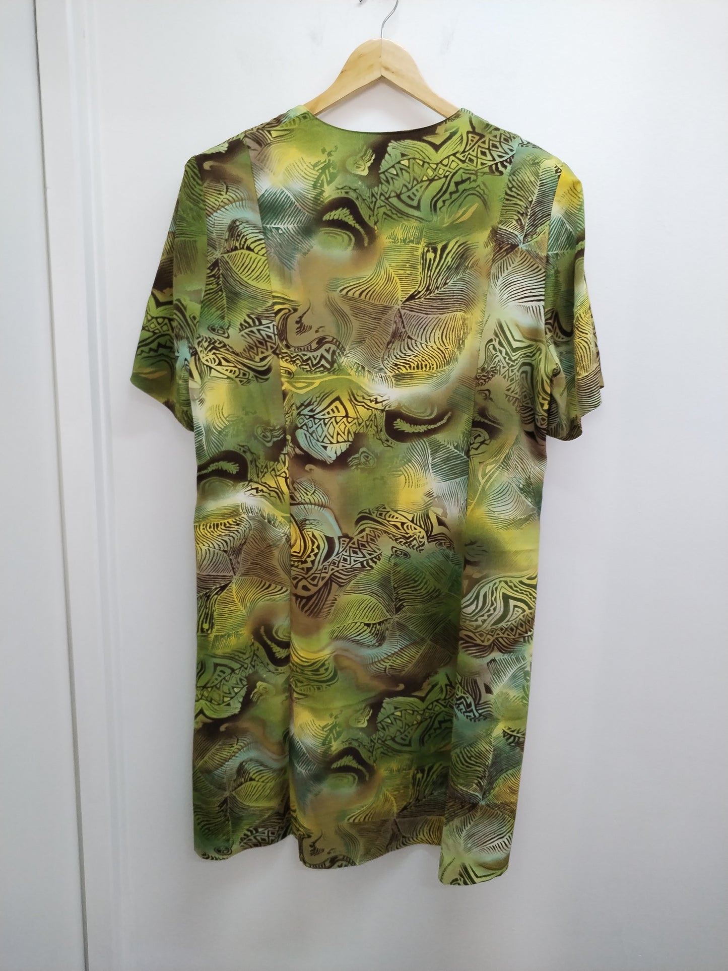 Robe manches courtes verte imprimée Taille 2XL