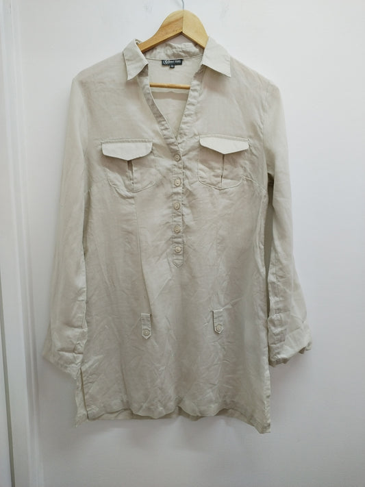 Robe chemise manches ajustables Clara Vitti beige Taille 40