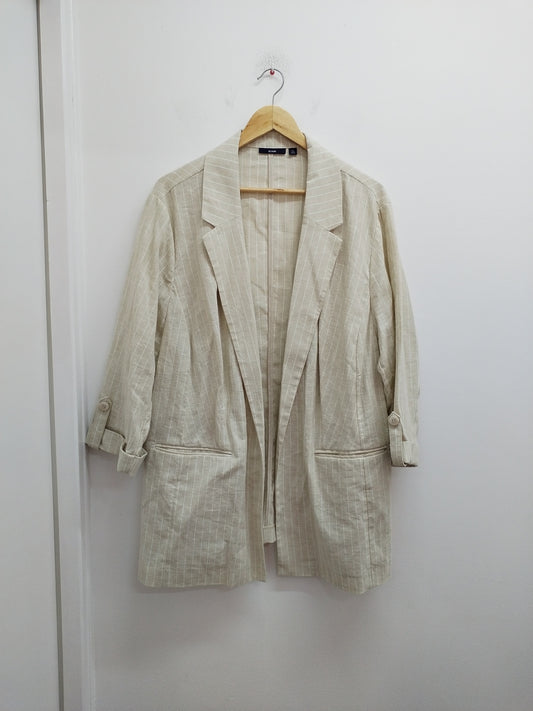 Veste manches 3/4 Kiabi beige rayé Taille 54