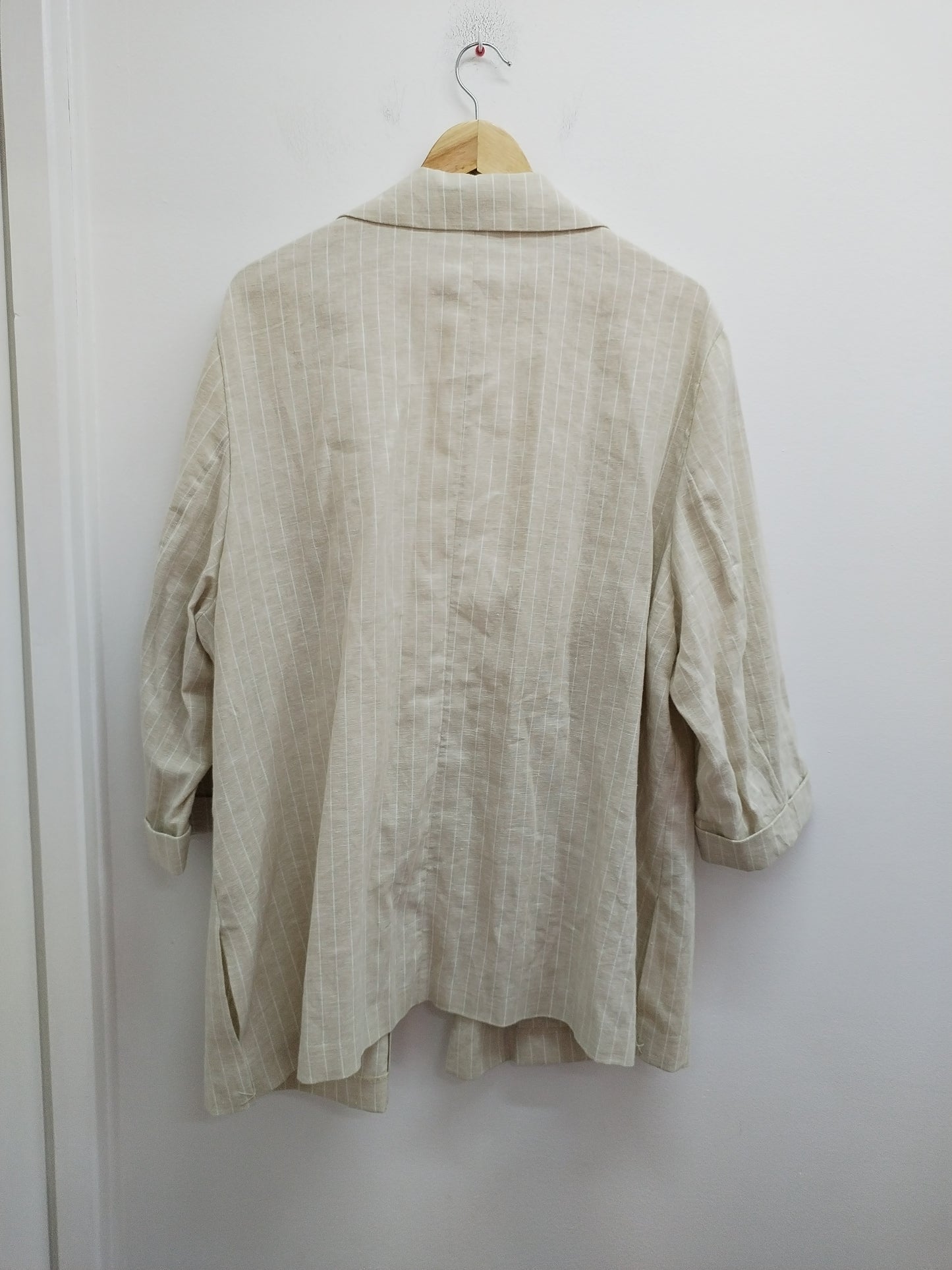 Veste manches 3/4 Kiabi beige rayé Taille 54