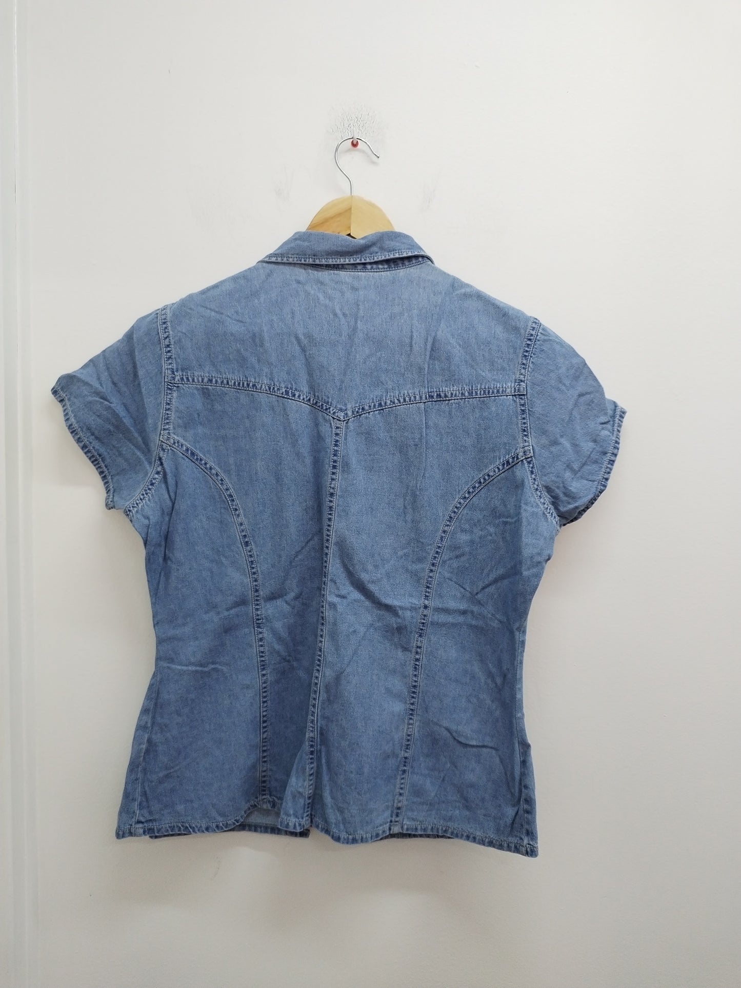 Chemise manches courtes en jeans bleue Taille 44