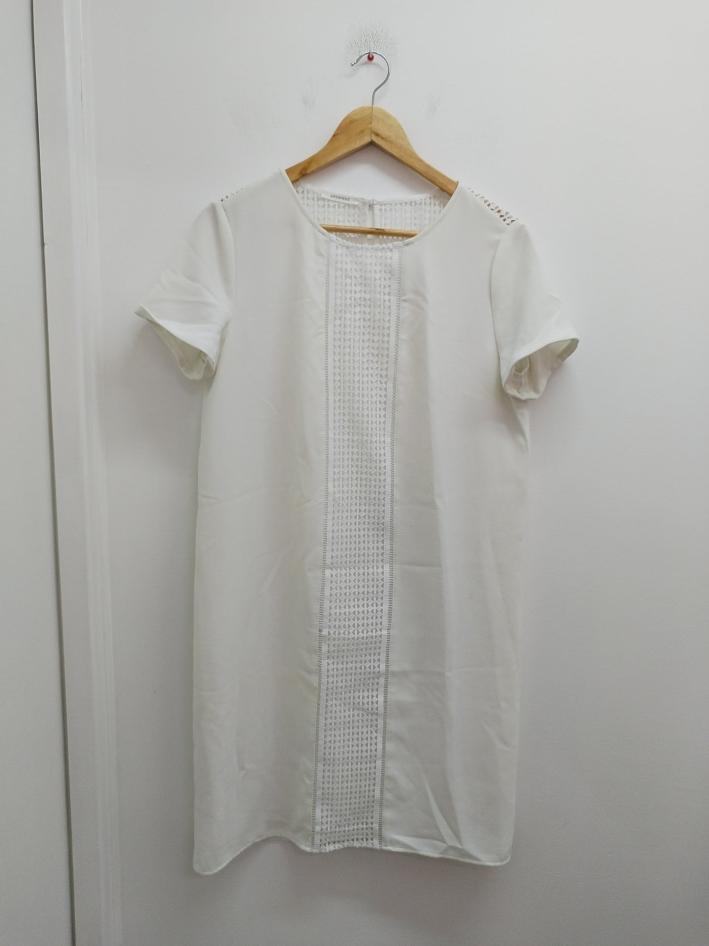 Robe manches courtes Promod blanche avec dentelle Taille 40