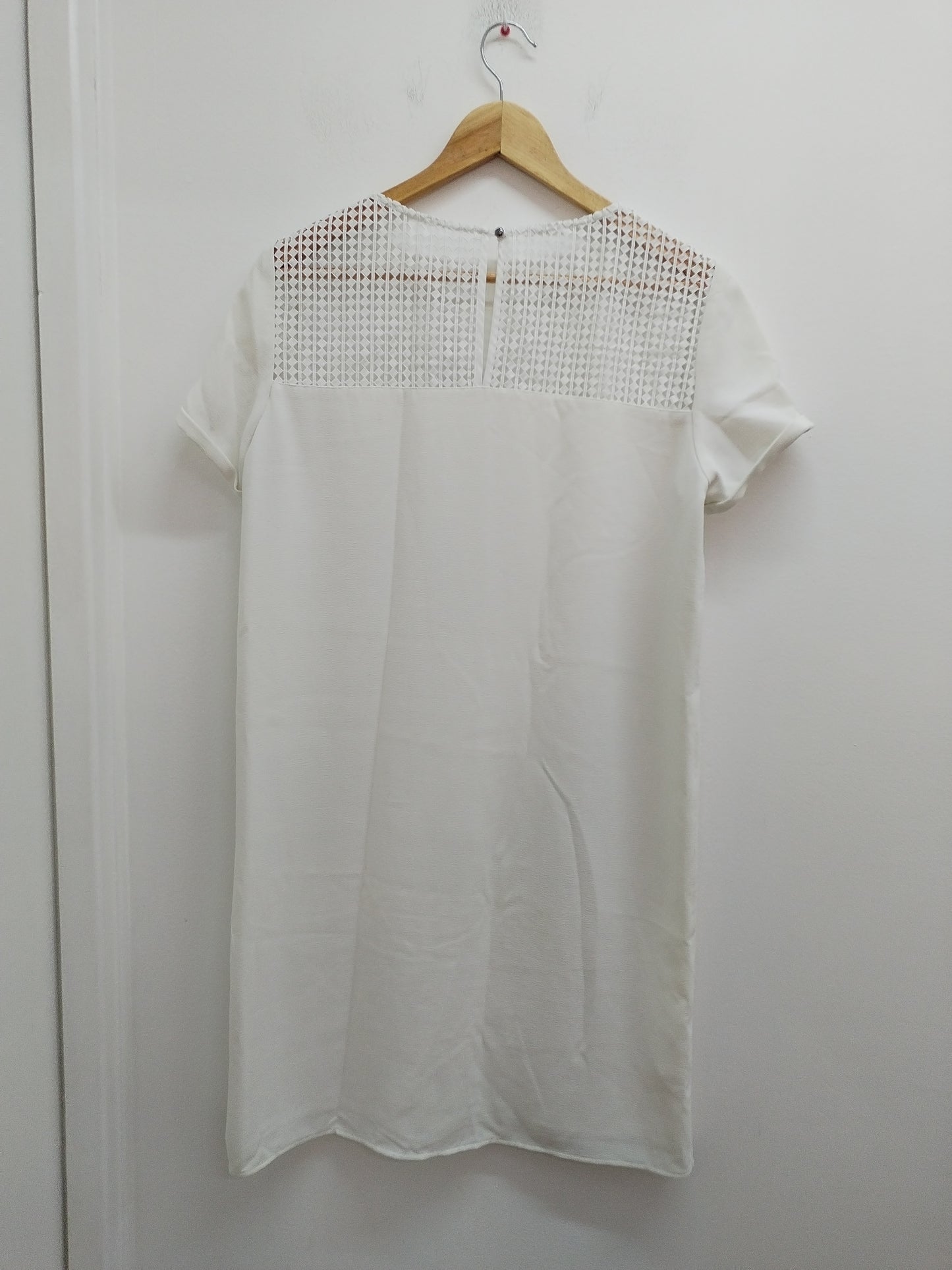 Robe manches courtes Promod blanche avec dentelle Taille 40