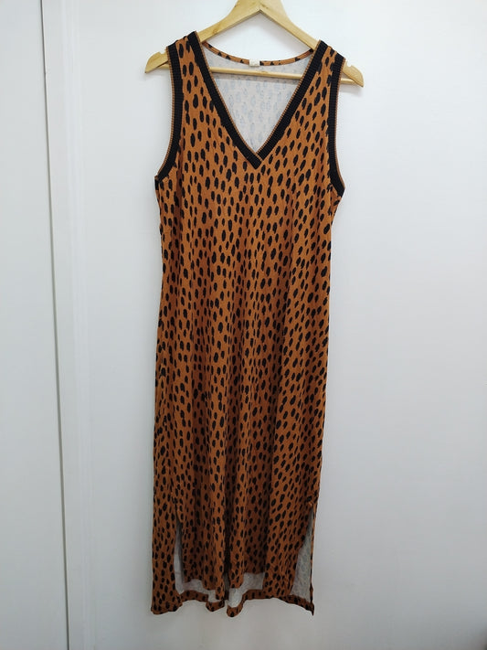 Robe longue sans manche Marfinno imprimée léopard Taille XL/XXL