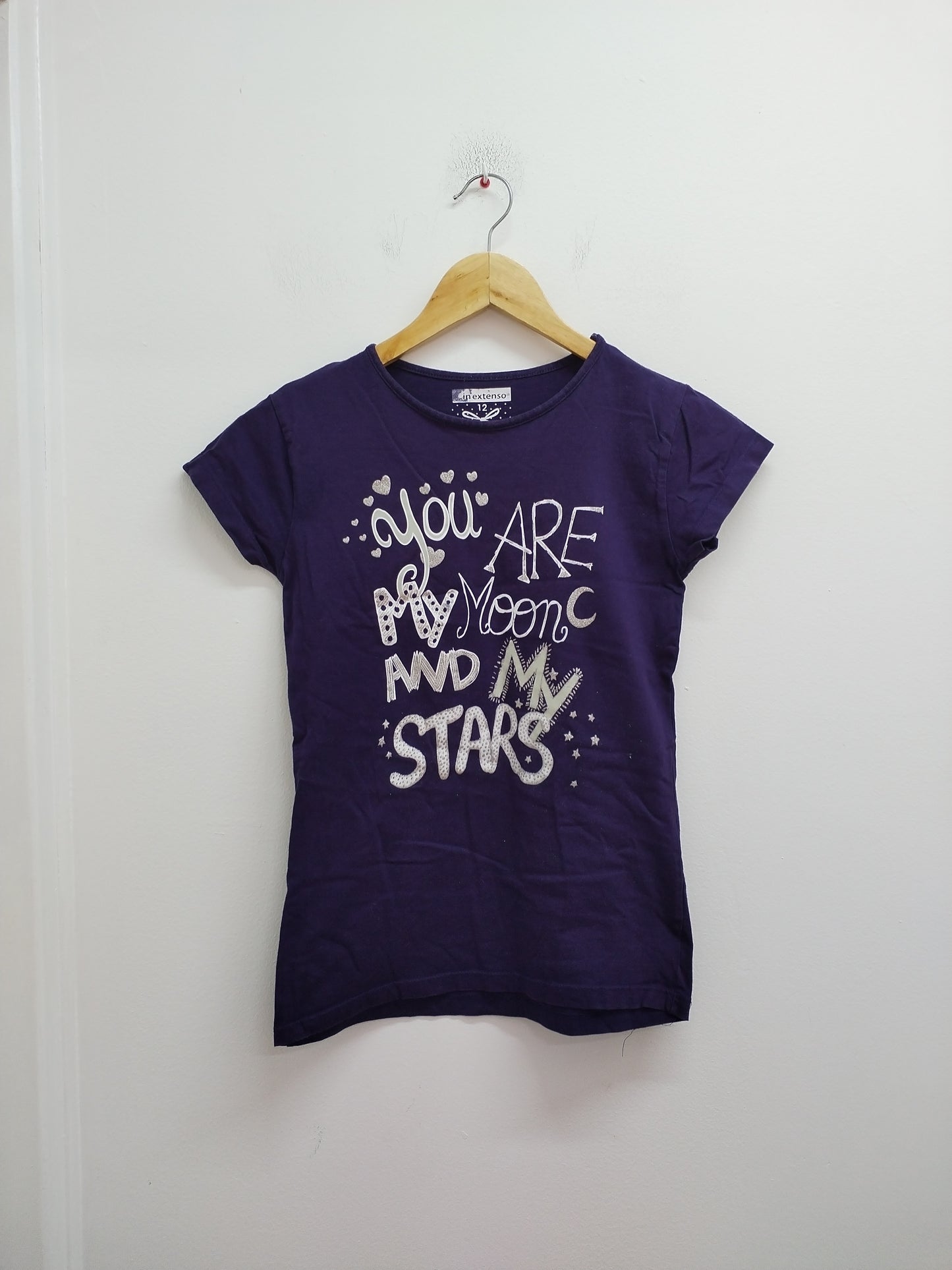 T-shirt In Extenso violet avec impression Taille 12 Ans