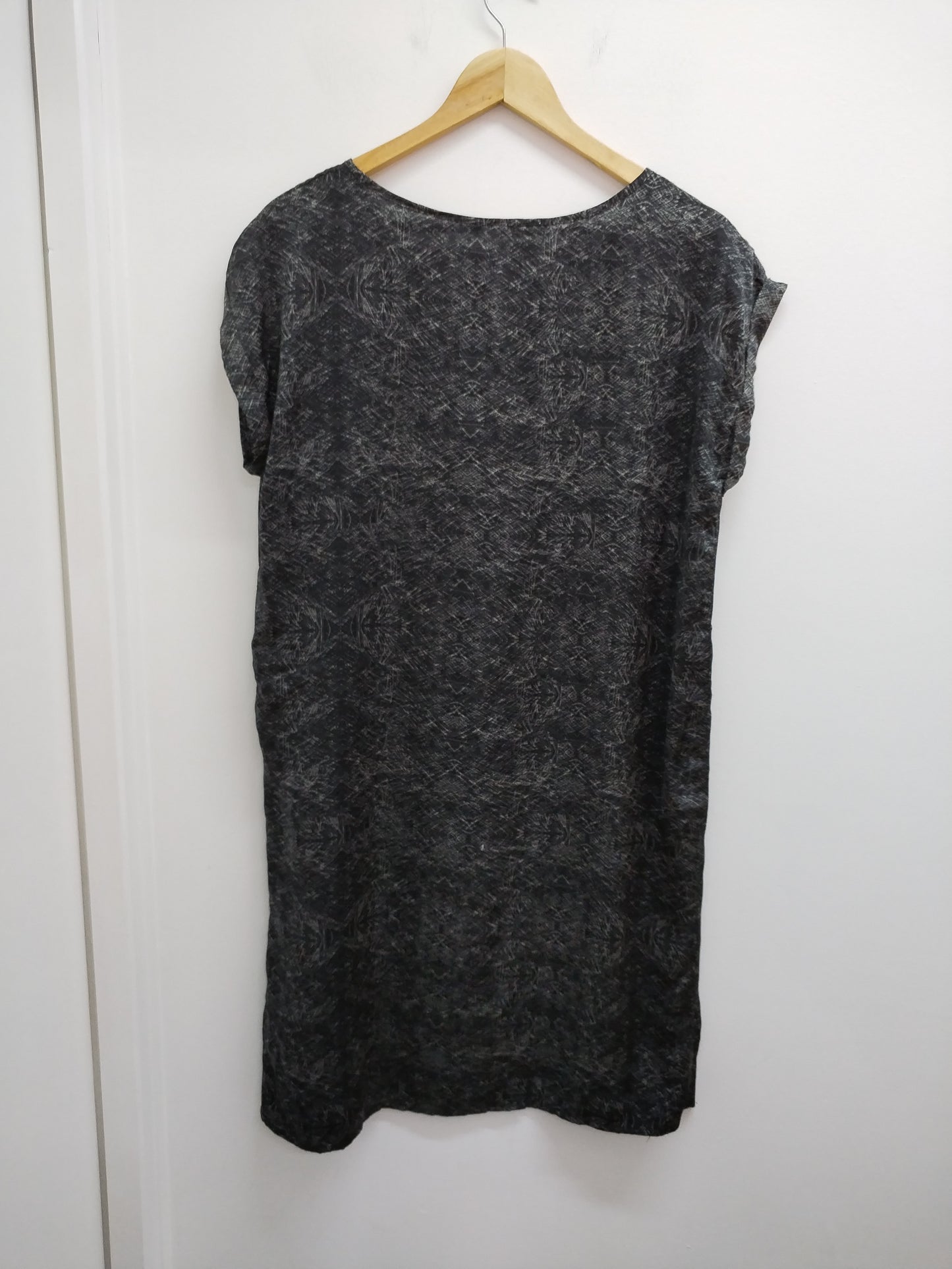 Robe fluide manches courtes La Halle grise anthracite chiné Taille M