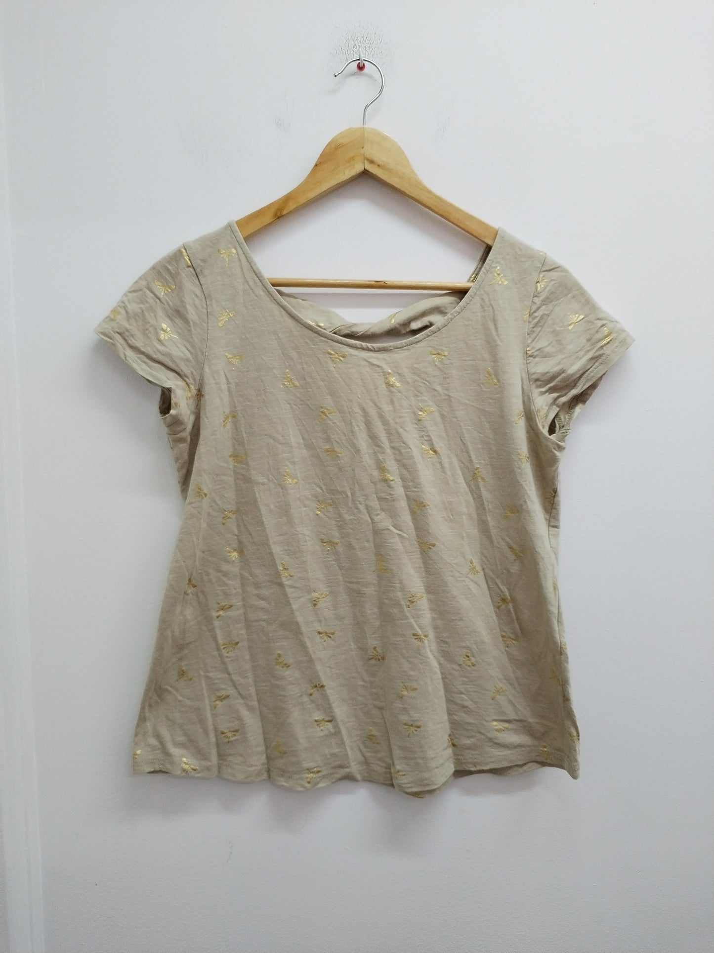 T-shirt Grain de Malice beige à motifs dorés Taille M