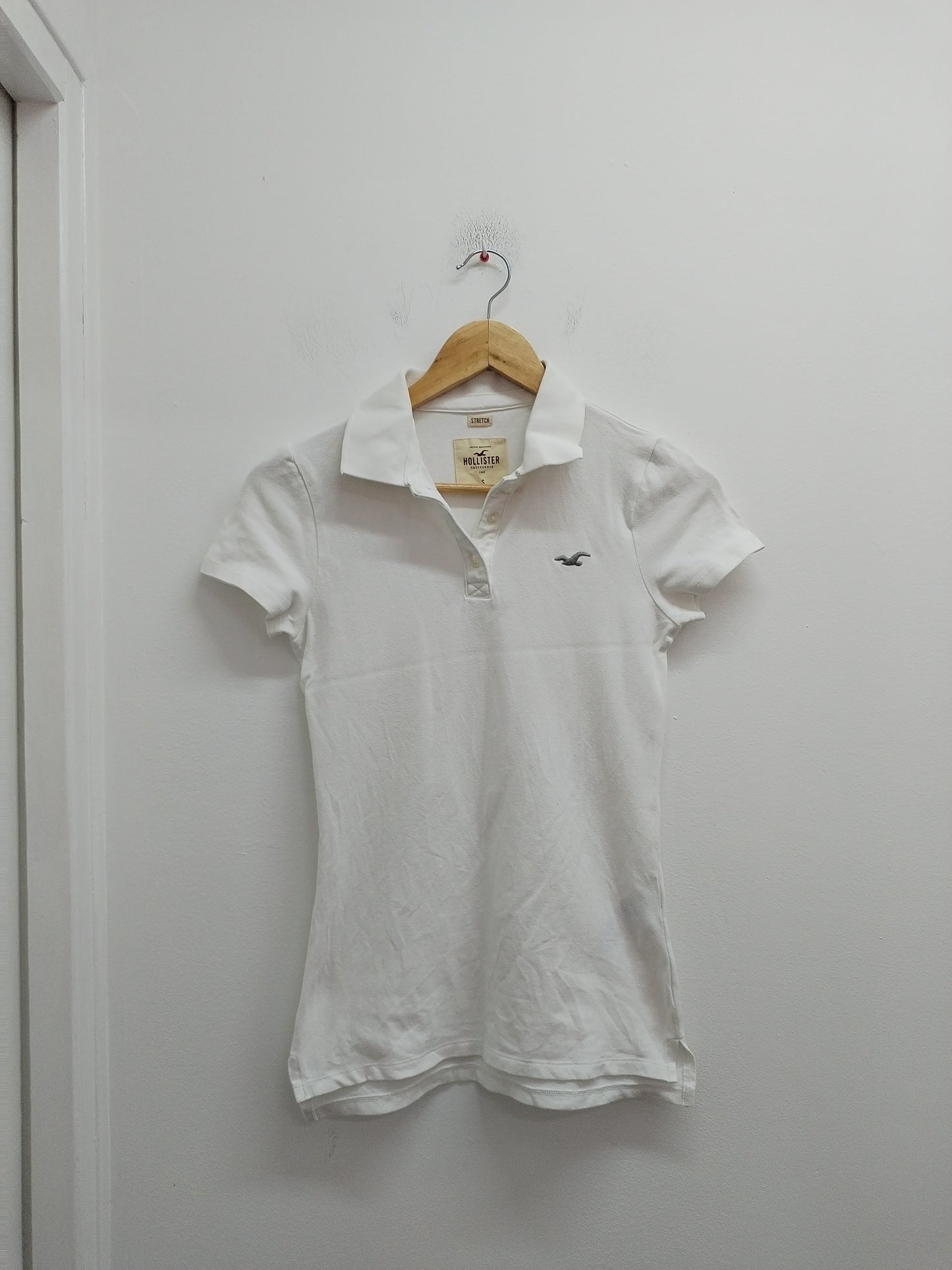 Polo manches courtes Hollister blanc Taille S
