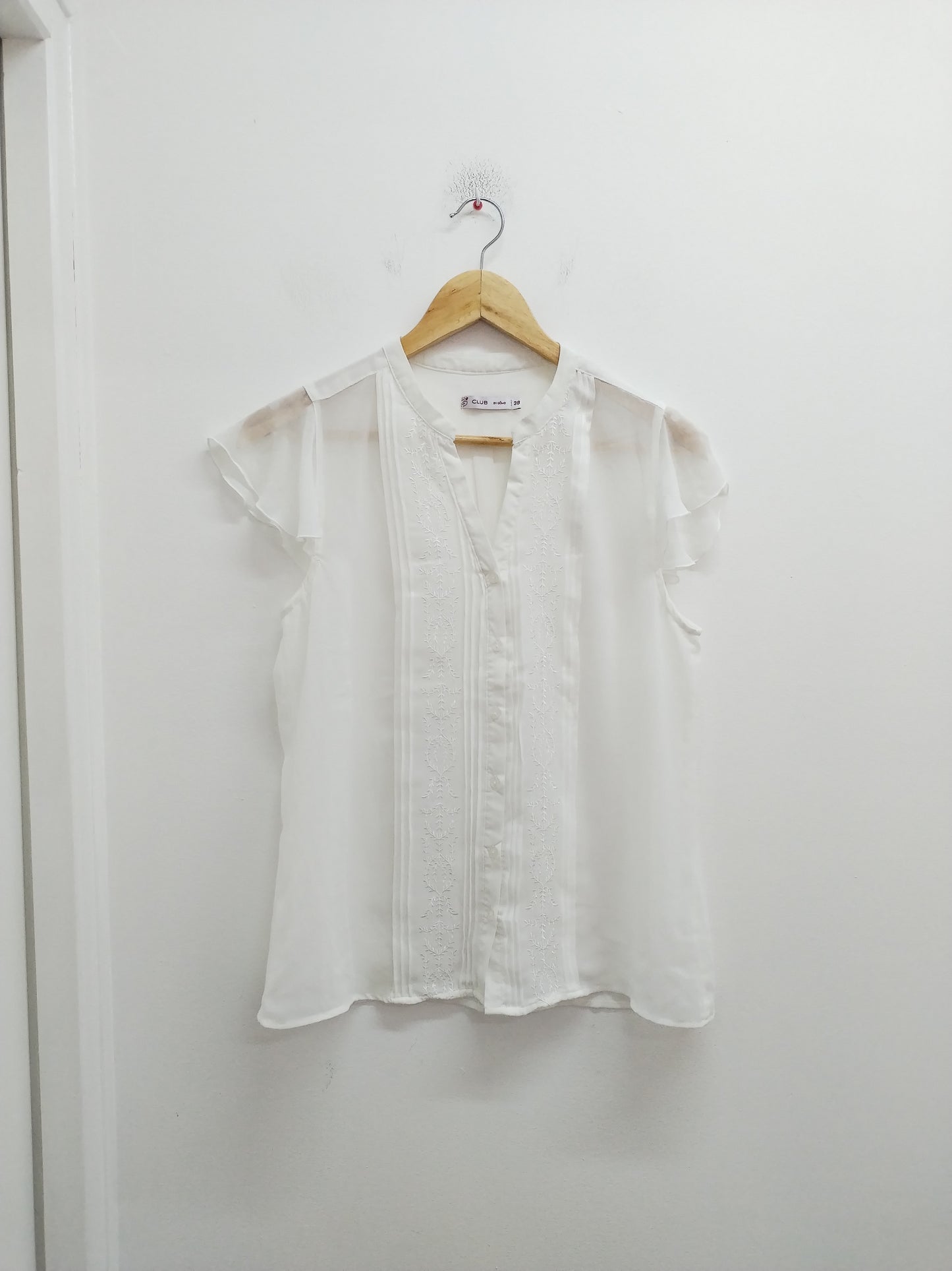 Chemise manches courtes Gémo blanche transparente Taille 38