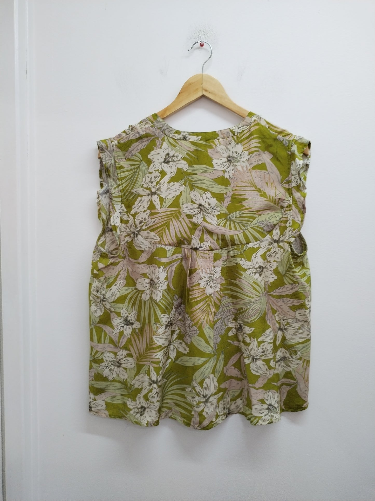 Tunique manches courtes Zamba verte fleurie Taille 44