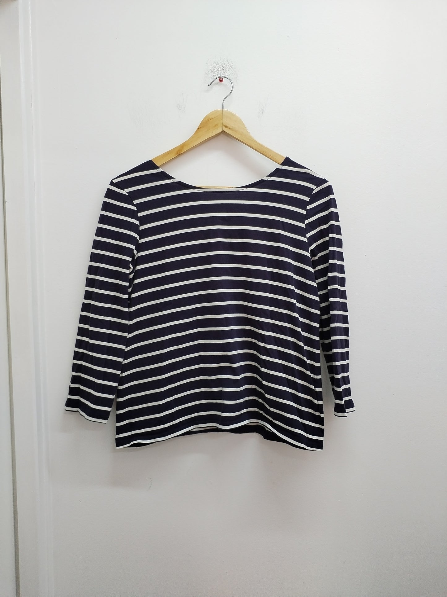 T-shirt manches 3/4 Cyrillus rayé marine et blanc Taille M