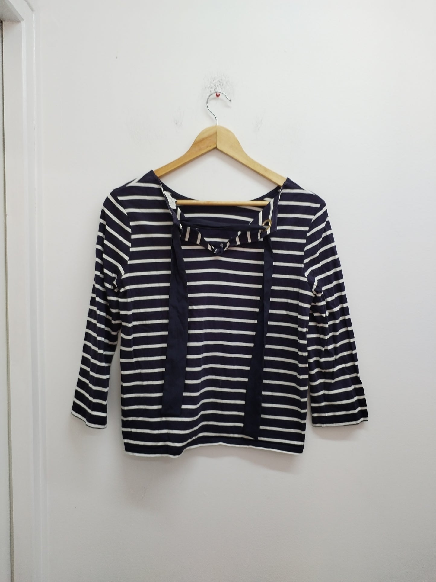 T-shirt manches 3/4 Cyrillus rayé marine et blanc Taille M