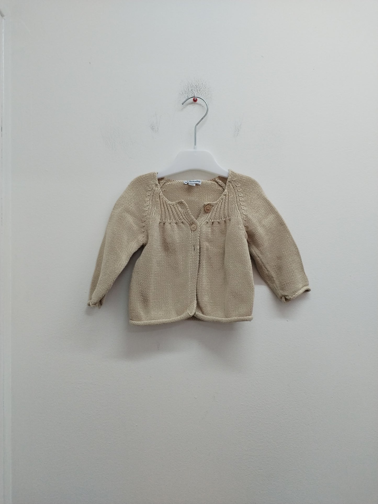 Gilet Vertbaudet beige Taille 9 Mois