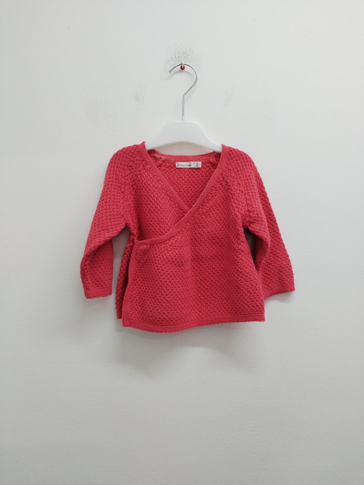 Gilet cache-cœur Bout'chou corail Taille 12 Mois