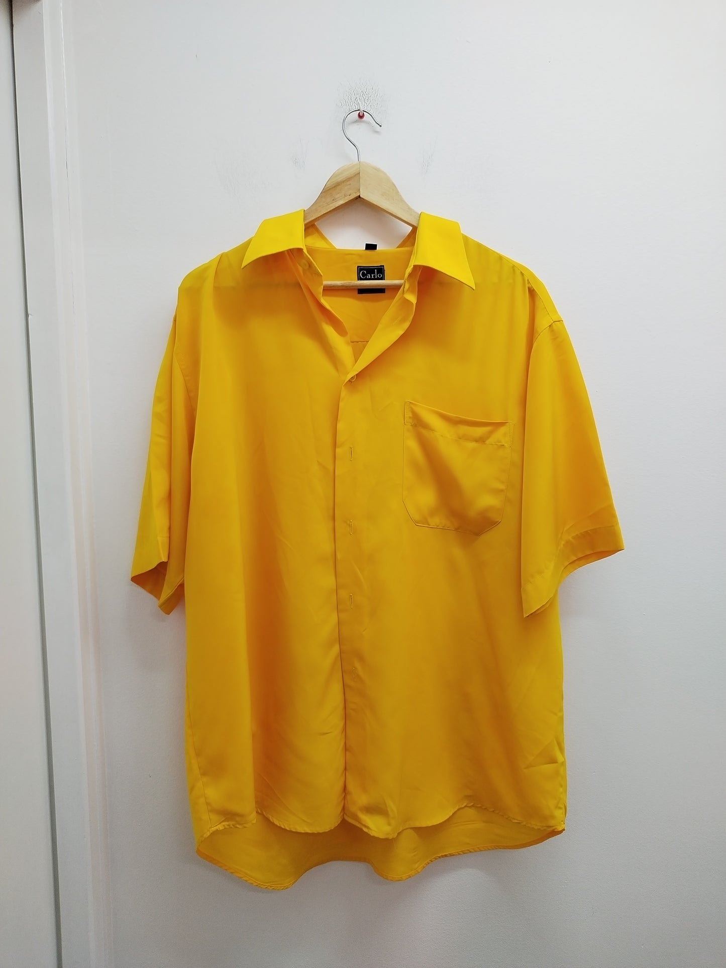 Chemise manches courtes Carlo Filati jaune orange Taille XL