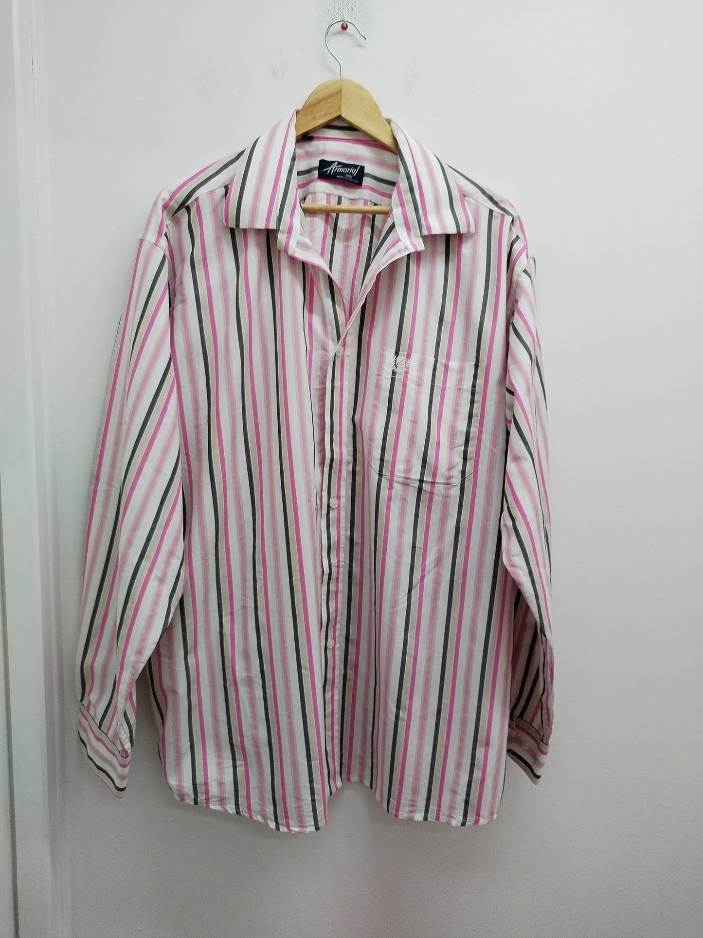 Chemise Armorial grise, blanche et rose rayée Taille 46