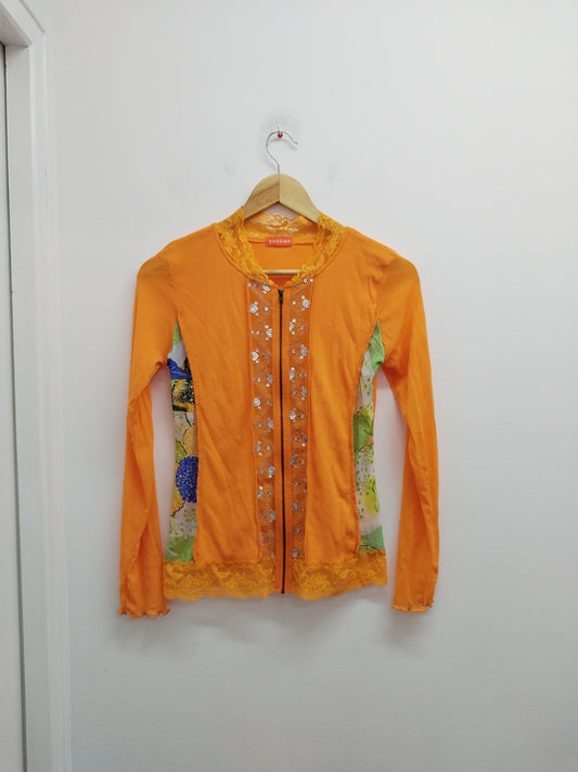 Gilet fin Sushan orange avec sequins Taille M