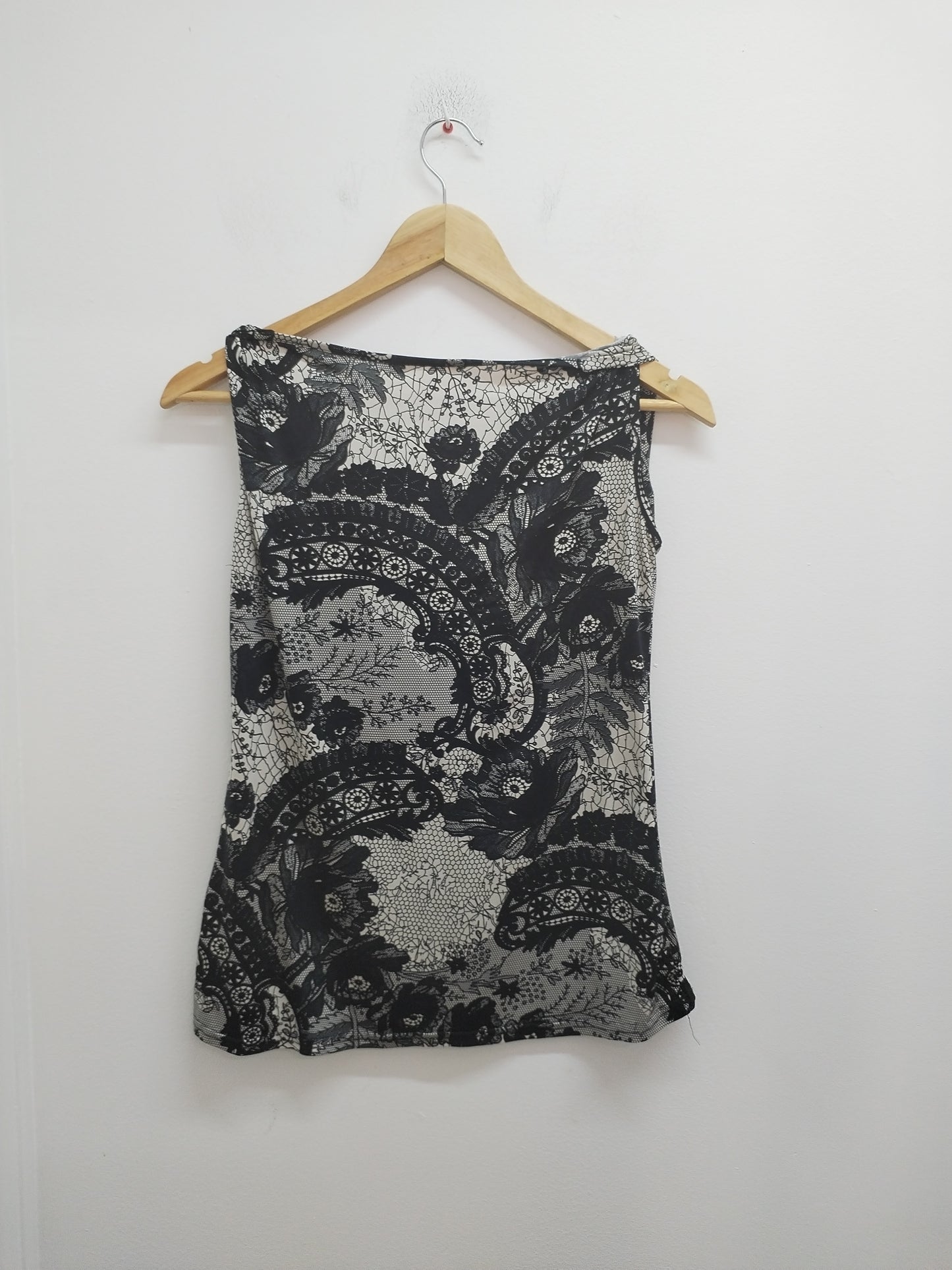 Débardeur Jaqueline Riu noir et beige à motifs Taille M