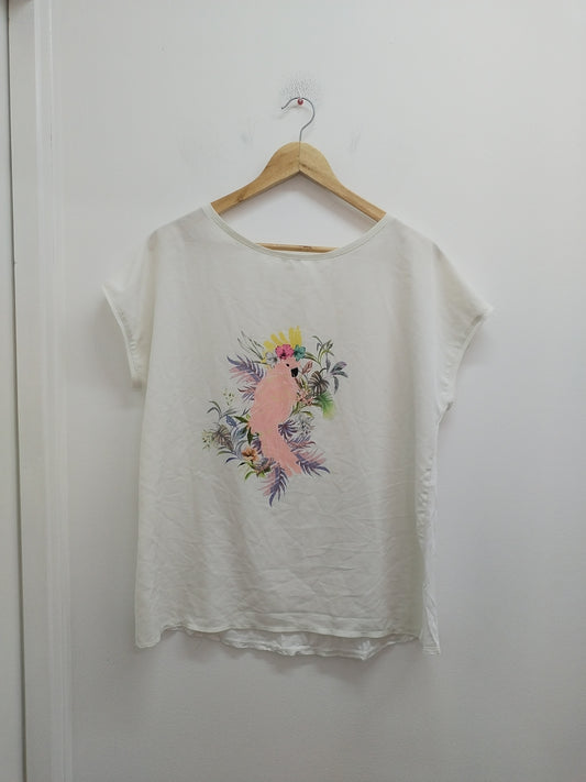 T-shirt blanc avec impression Taille XL