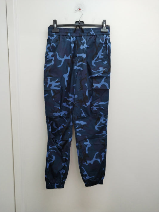 Pantalon cargo bleu imprimé camouflage Taille S
