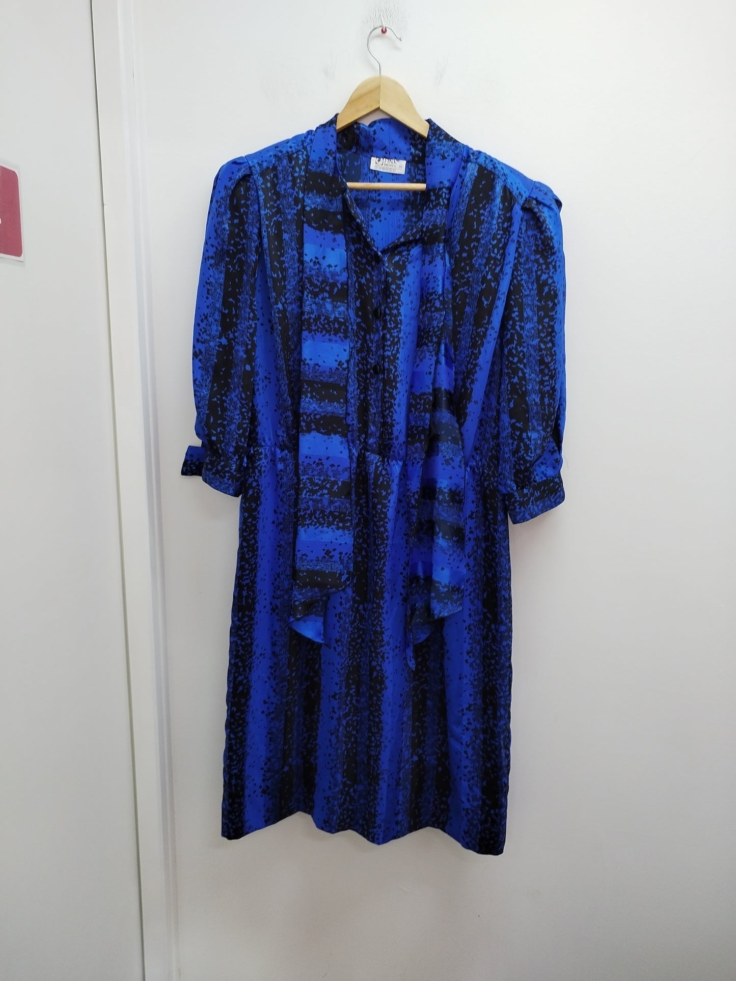 Robe longue manches 3/4 Fink bleue et noire rayée Taille XL