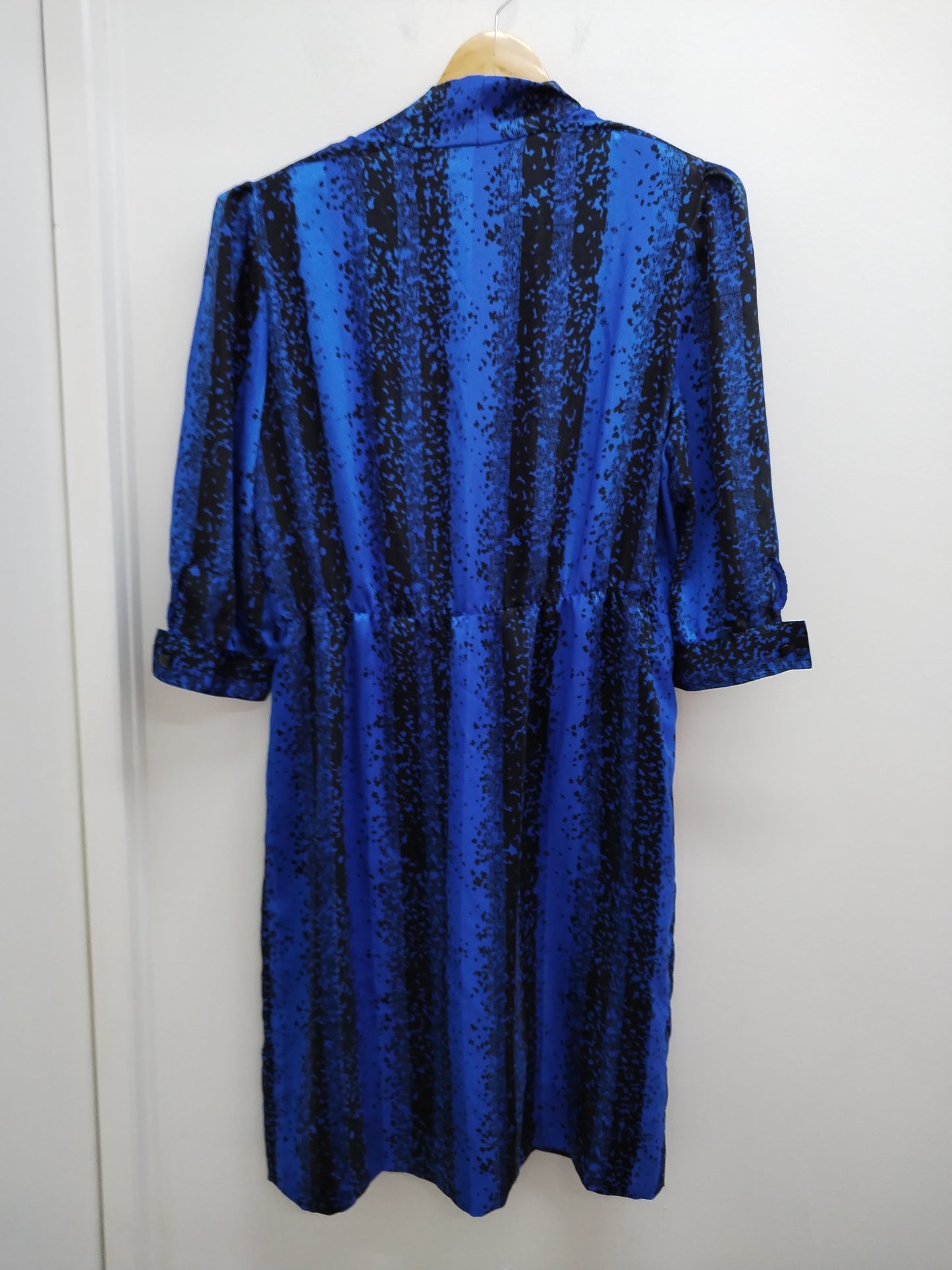 Robe longue manches 3/4 Fink bleue et noire rayée Taille XL