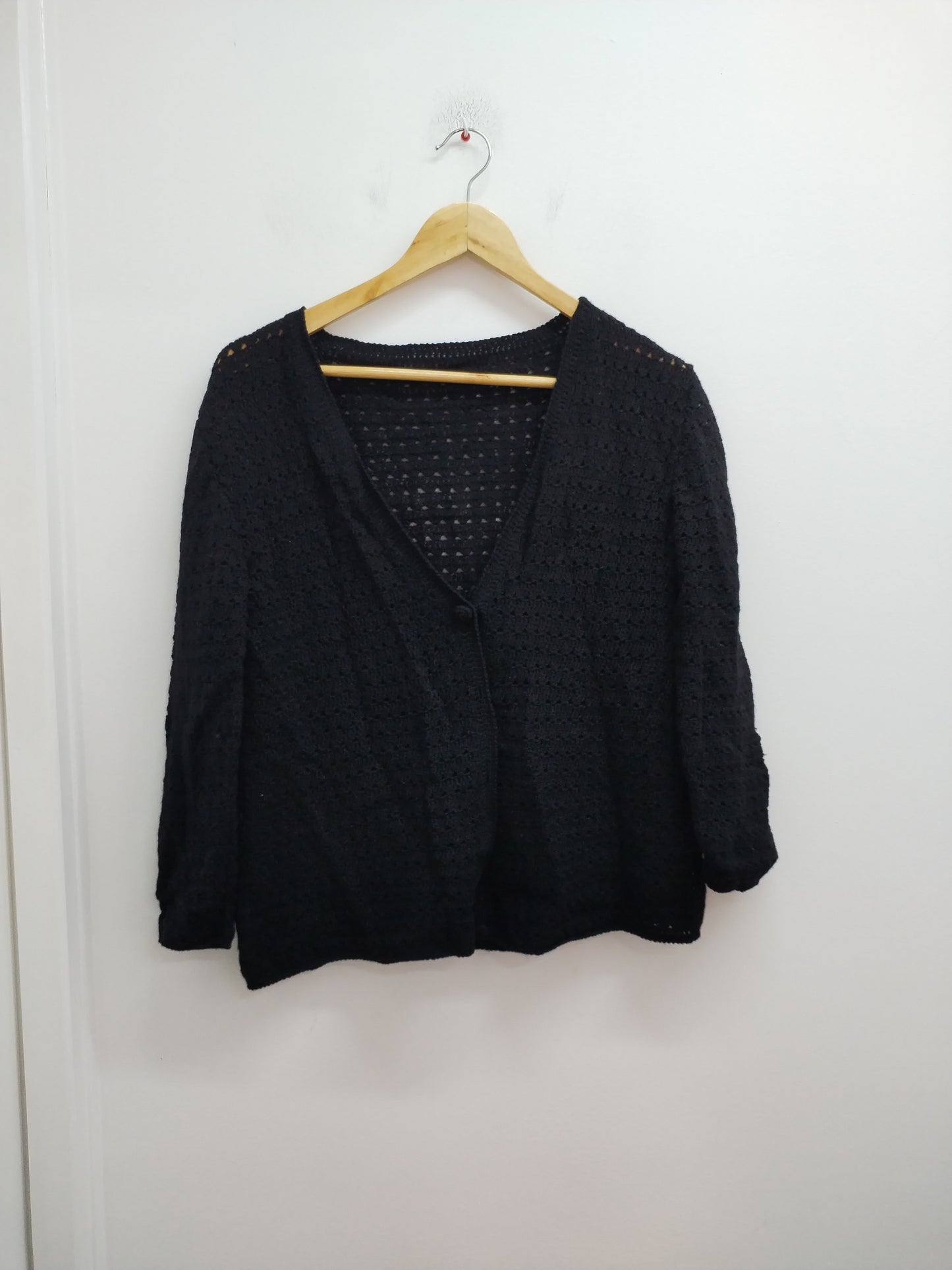 Gilet mailles ajourées noir Taille M