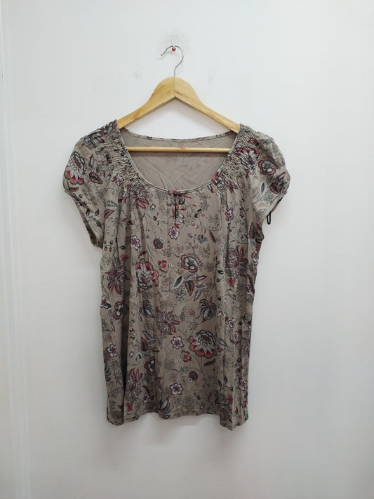 T-shirt taupe fleuri Taille L