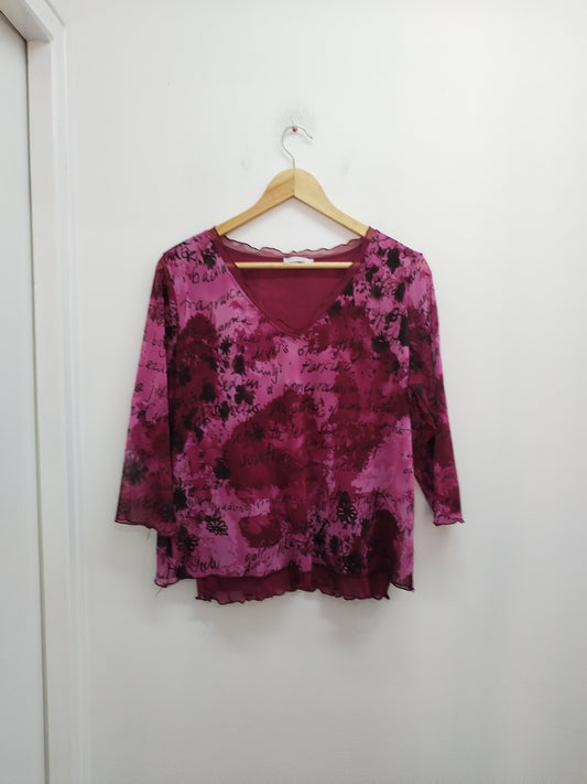 Tunique manches 3/4 Patrice Bréal bordeaux imprimée Taille XL