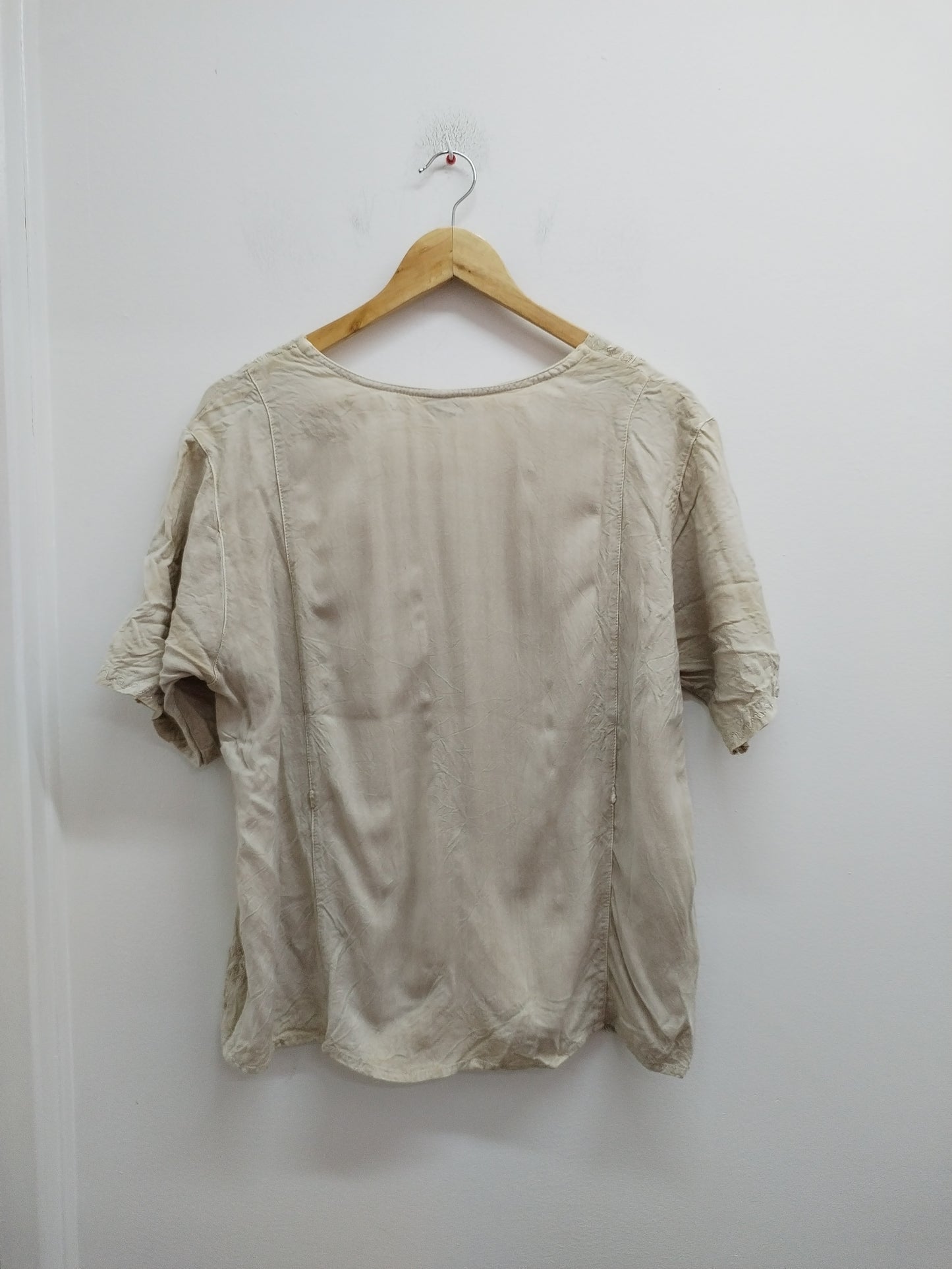 Tunique manches courtes Coline beige avec broderie Taille XL