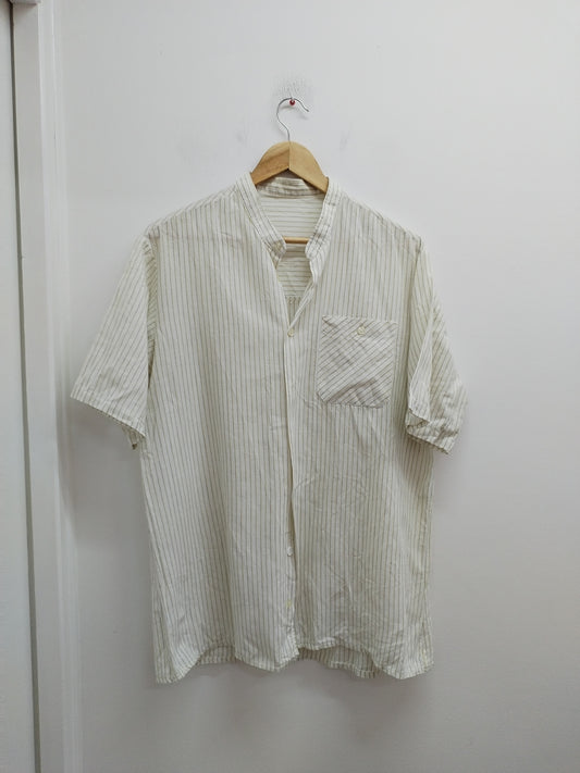 Chemise manches courtes blanche rayée Taille L