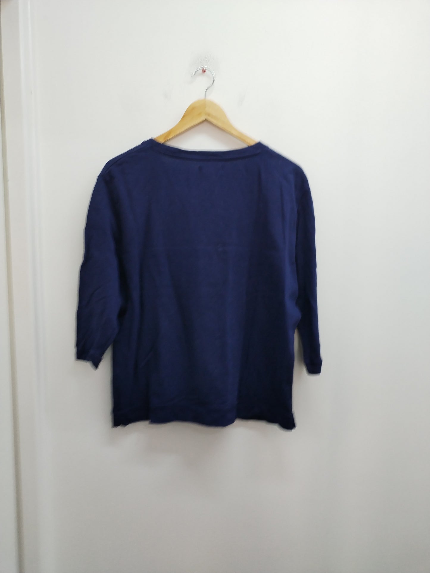 Sweat fin manches 3/4 Cache-Cache marine avec impression Taille XL