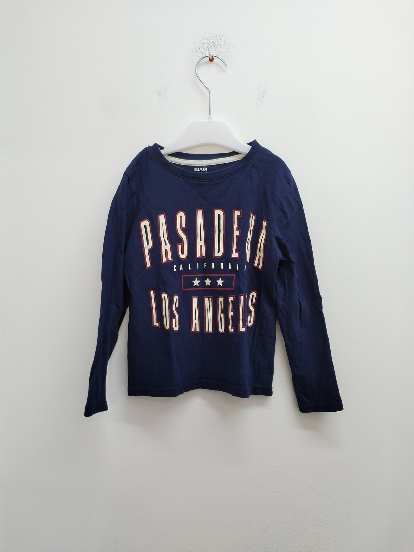 T-shirt manches longues Kiabi marine avec impression Taille 6 Ans