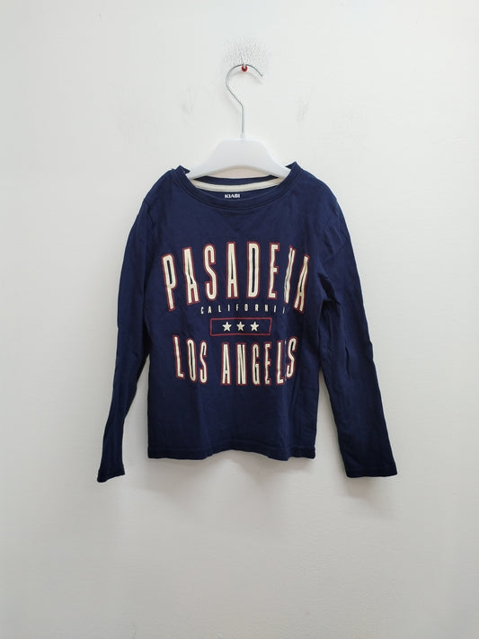 T-shirt manches longues Kiabi marine avec impression Taille 6 Ans