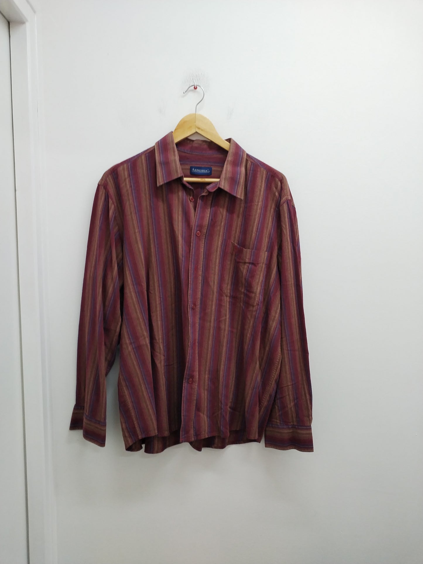 Chemise Armorial rayée bordeaux Taille 2XL
