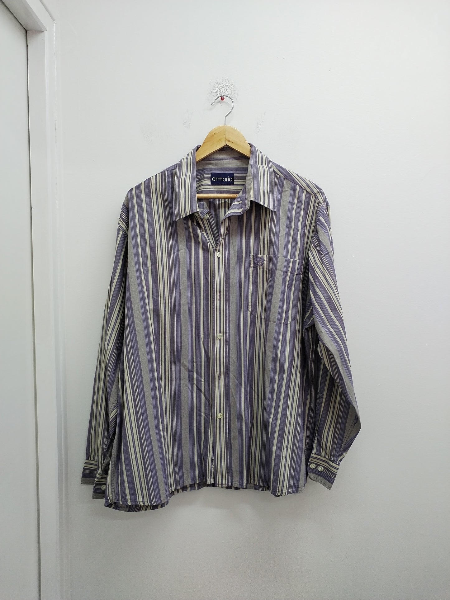 Chemise Armorial rayée violette et beige Taille XL