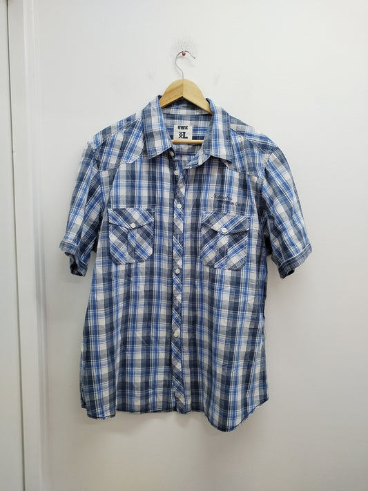 Chemise manches courtes OWK bleue à carreaux Taille XXL