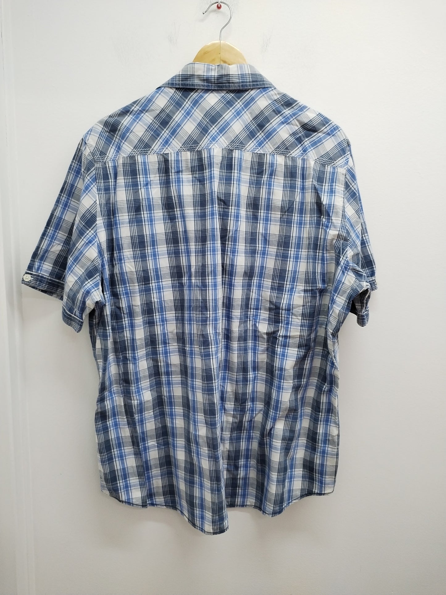 Chemise manches courtes OWK bleue à carreaux Taille XXL