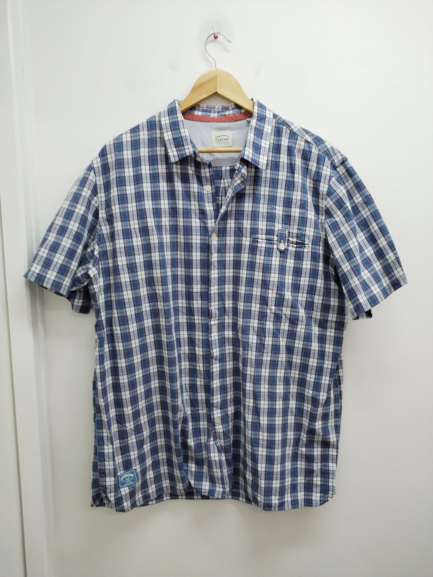 Chemise manches courtes Oxbow bleue à carreaux Taille 2XL