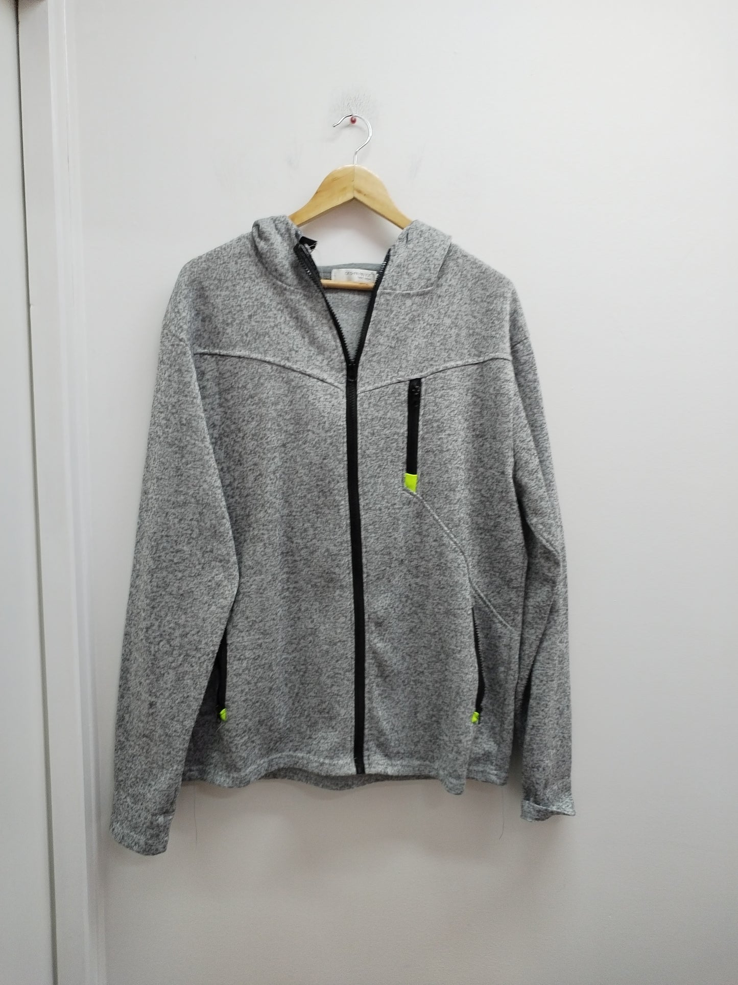 Sweat zippé à capuche Ge Shan gris chiné Taille L/XL