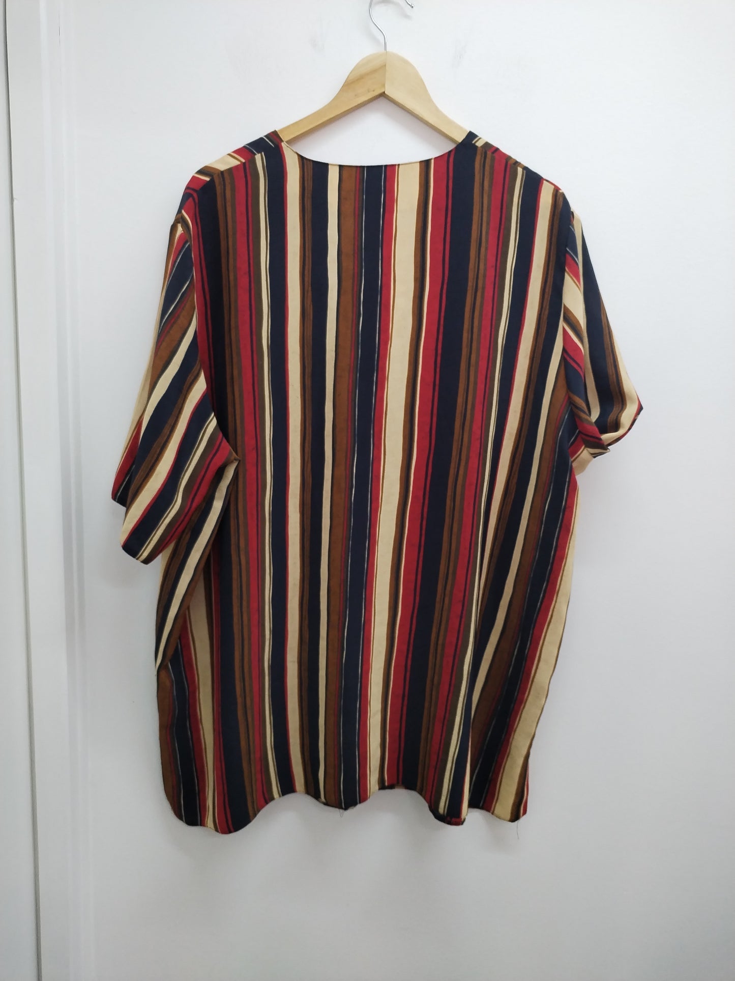 Tunique manches courtes Canda rayée marine, rouge et beige Taille 52