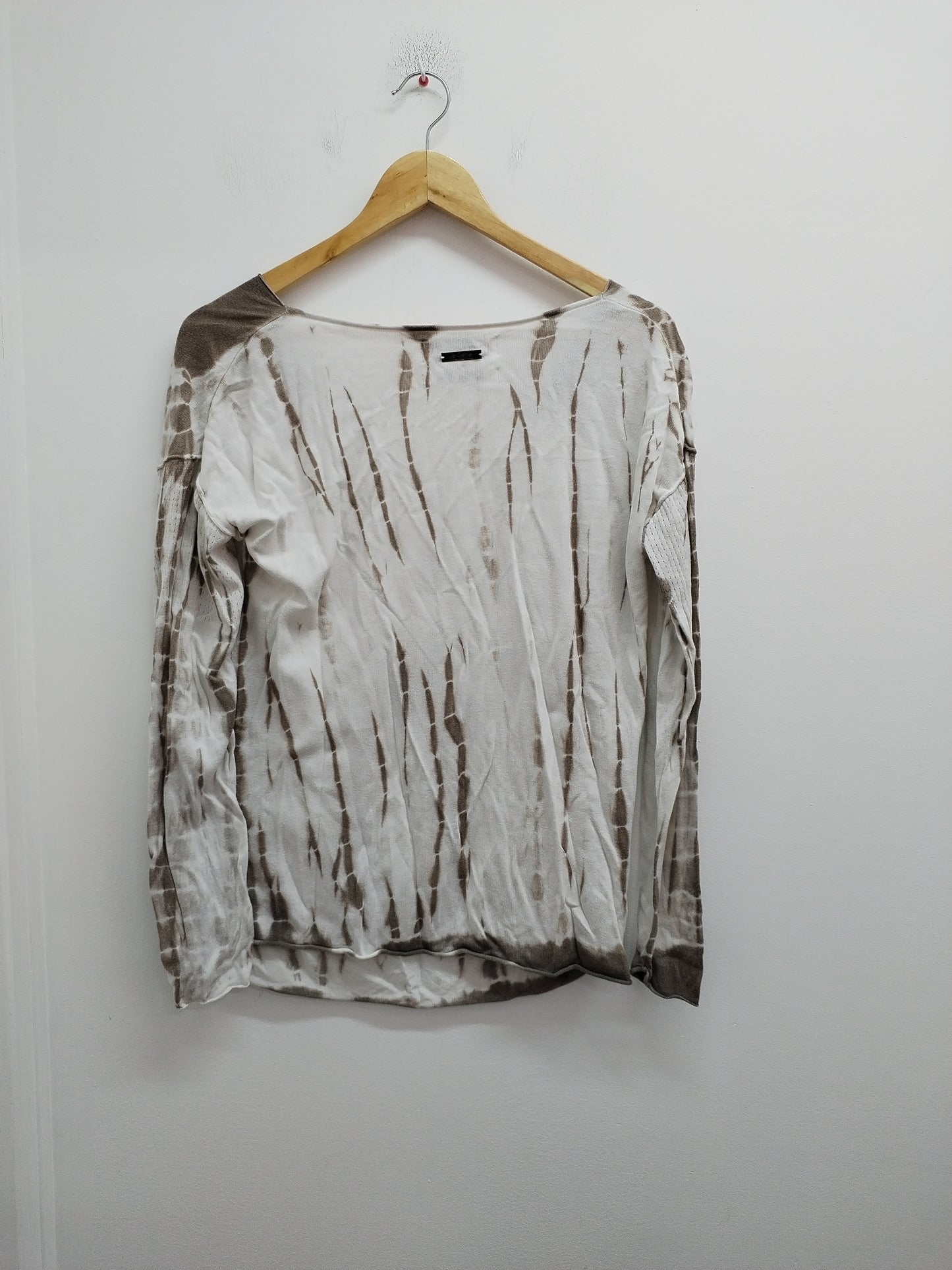 Pull fin Le Grenier de Little Marcel blanc et marron effet délavé Taille XL