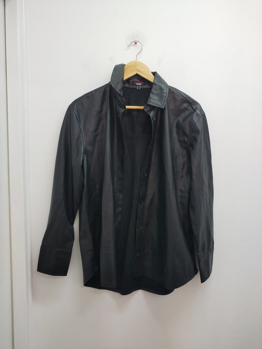 Chemise en similicuir Jennyfer noire Taille S