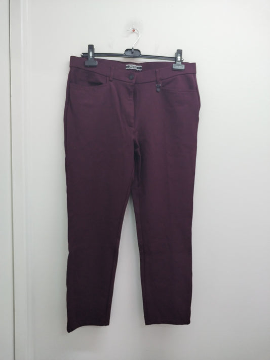 Pantalon YL By Nalo bordeaux à petits points Taille 48