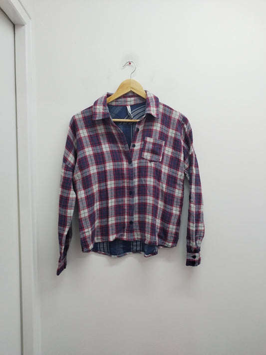 Chemise manches longues Fishbone à carreaux Taille XS