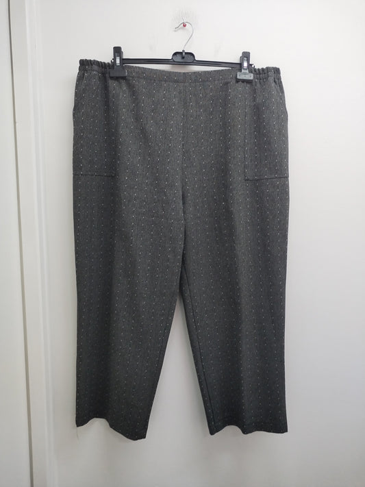 Pantalon Afibel gris à pois blancs Taille 54/56