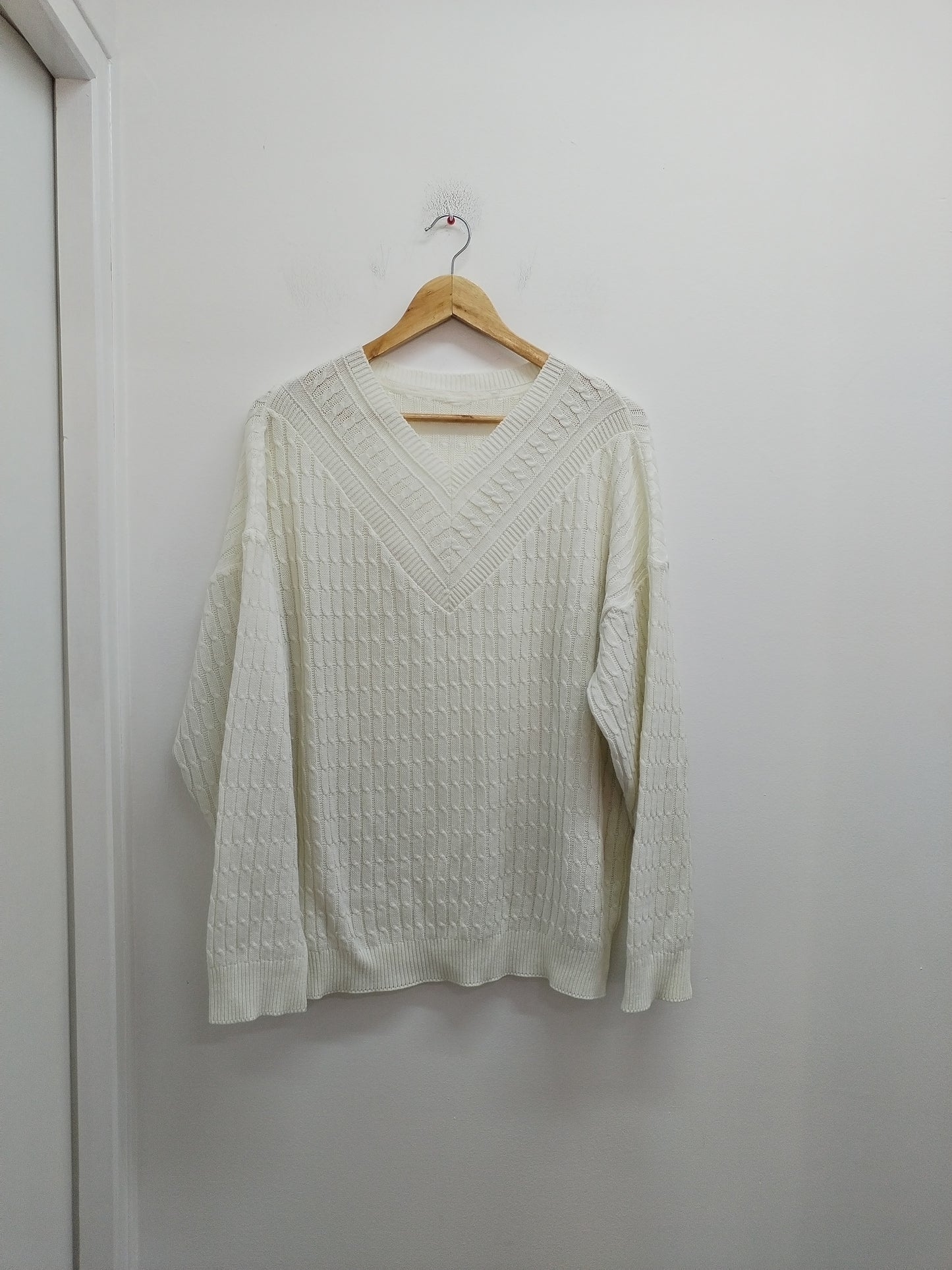 Pull fin mailles torsadées blanc Taille XXL
