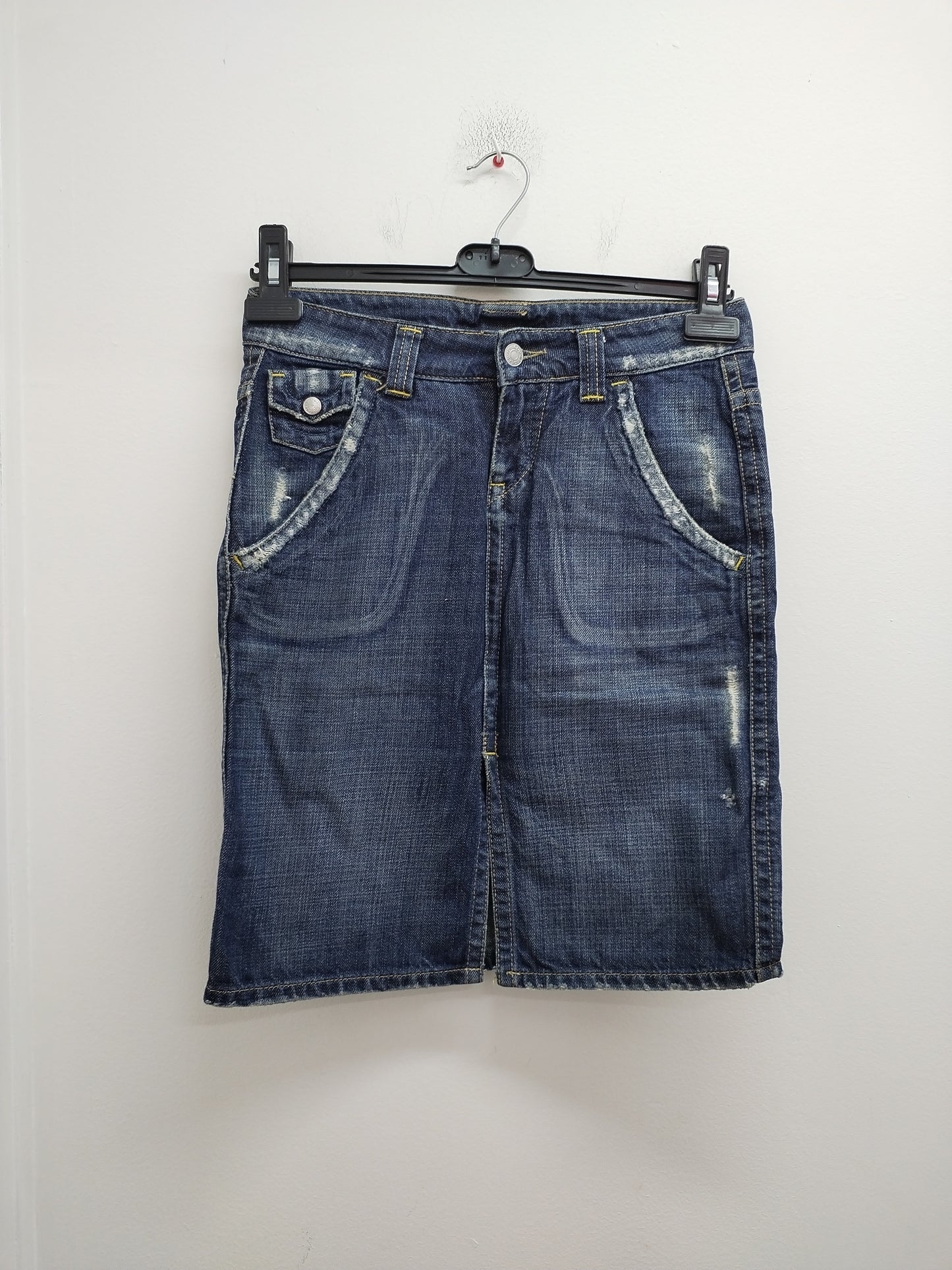 Jupe en jeans Acquaverde bleue usée Taille 36