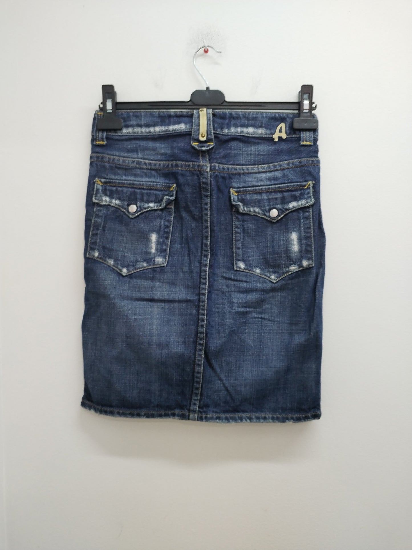 Jupe en jeans Acquaverde bleue usée Taille 36